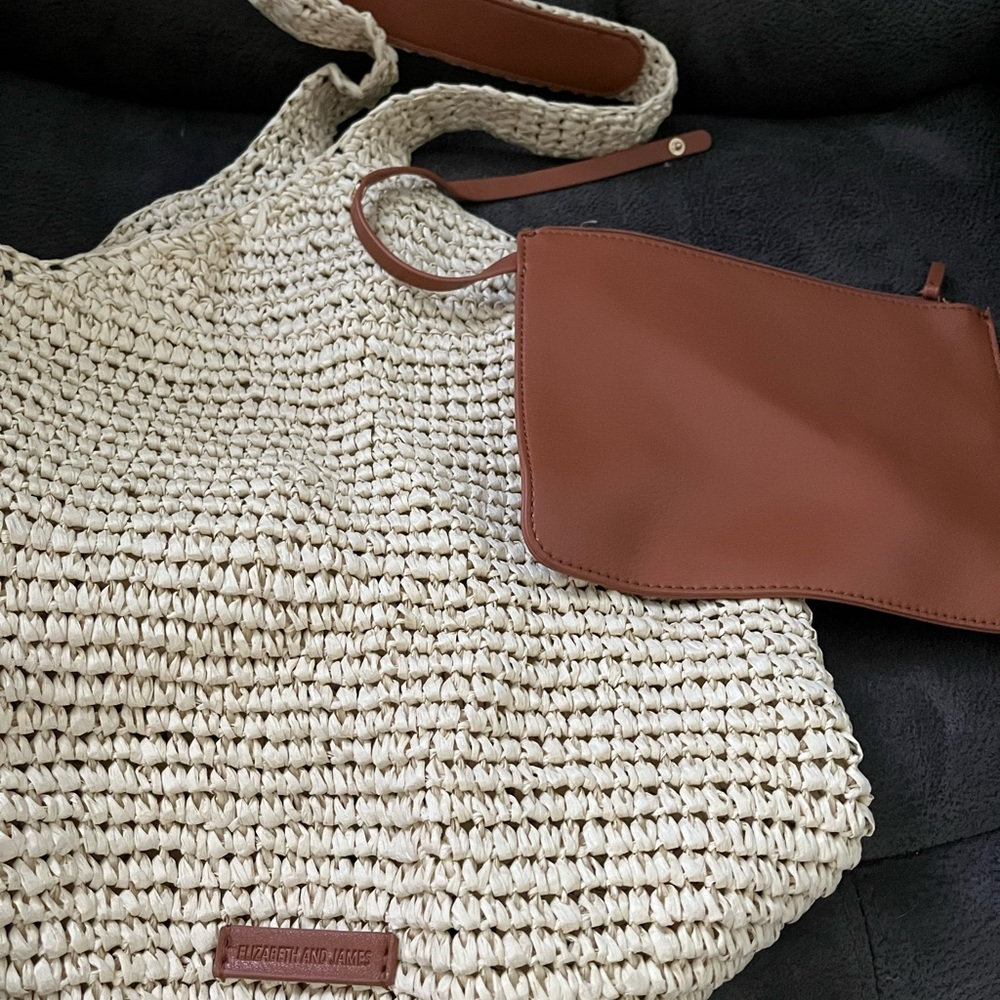 Elizabeth and James wicker bucket style bag.